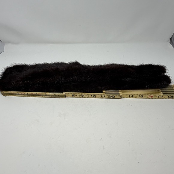 Vintage Miller Brothers Genuine Mink Fur Collar Dark Brown Detachable Estate - Picture 10 of 11